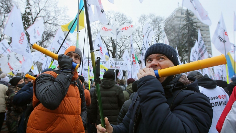 На Украине проходят акции протеста против повышения тарифов